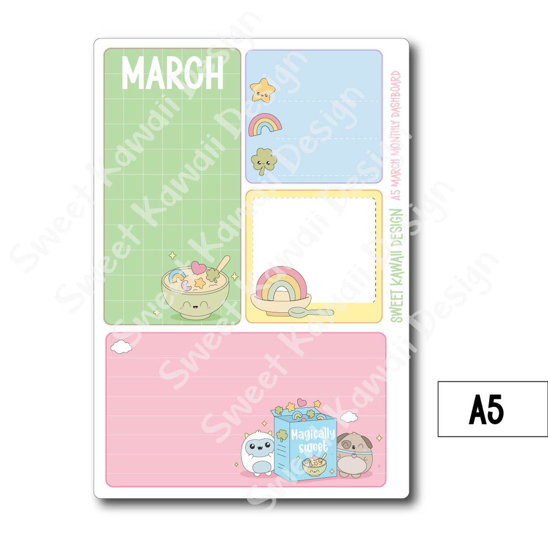 Kawaii Monthly Dashboard - March - Sizes Available