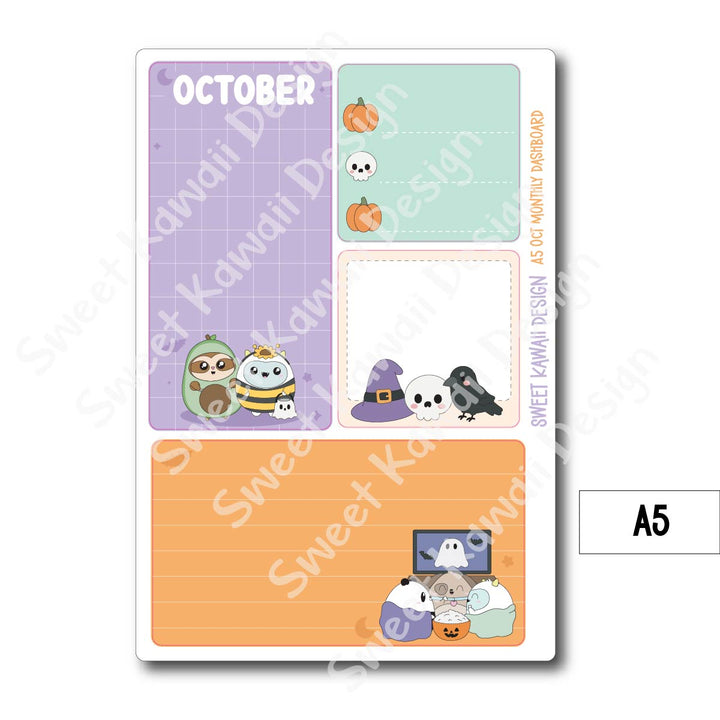 Kawaii Monthly Dashboard - October - Sizes Available