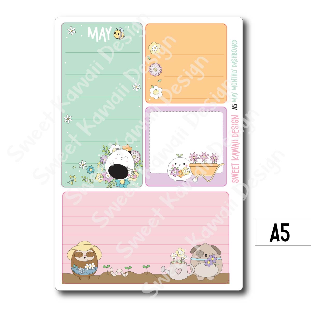 Kawaii Monthly Dashboard - May - Sizes Available
