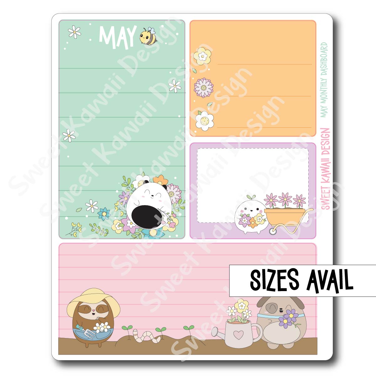 Kawaii Monthly Dashboard - May - Sizes Available