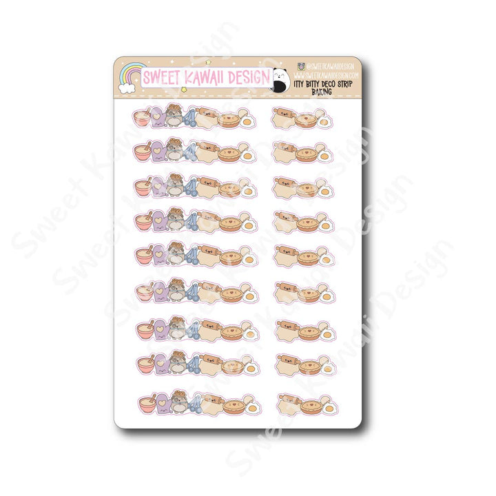 Kawaii Deco Strip Stickers (washi strip/border) - Baking