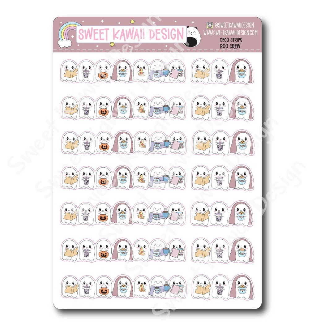 Kawaii Deco Strip Stickers (washi strip/border) - Boo Crew