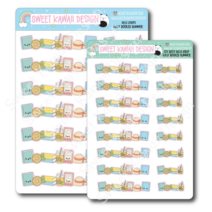 Kawaii Deco Strip Stickers (washi strip/border) - Fully Booked Summer