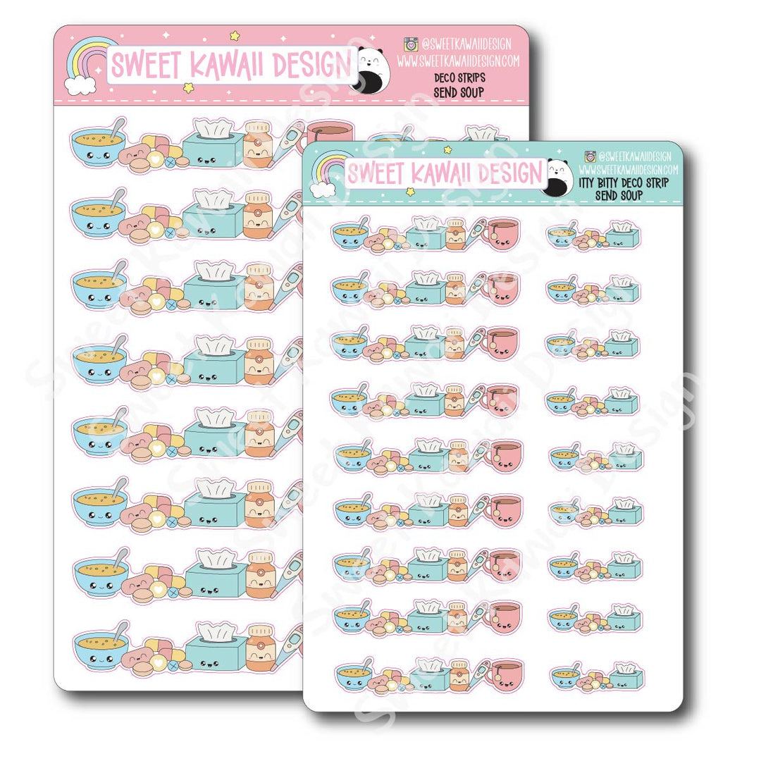 Kawaii Deco Strip Stickers (washi strip/border) - Send Soup
