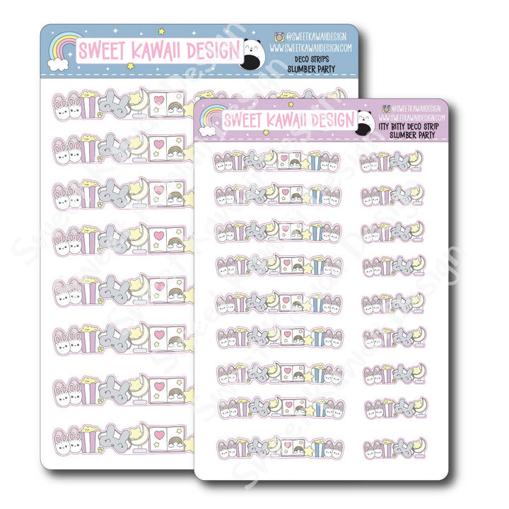 Kawaii Deco Strip Stickers (washi strip/border) - Slumber Party