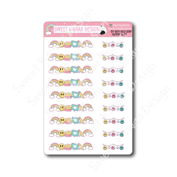 Kawaii Deco Strip Stickers (washi strip/border) - Factory Reset
