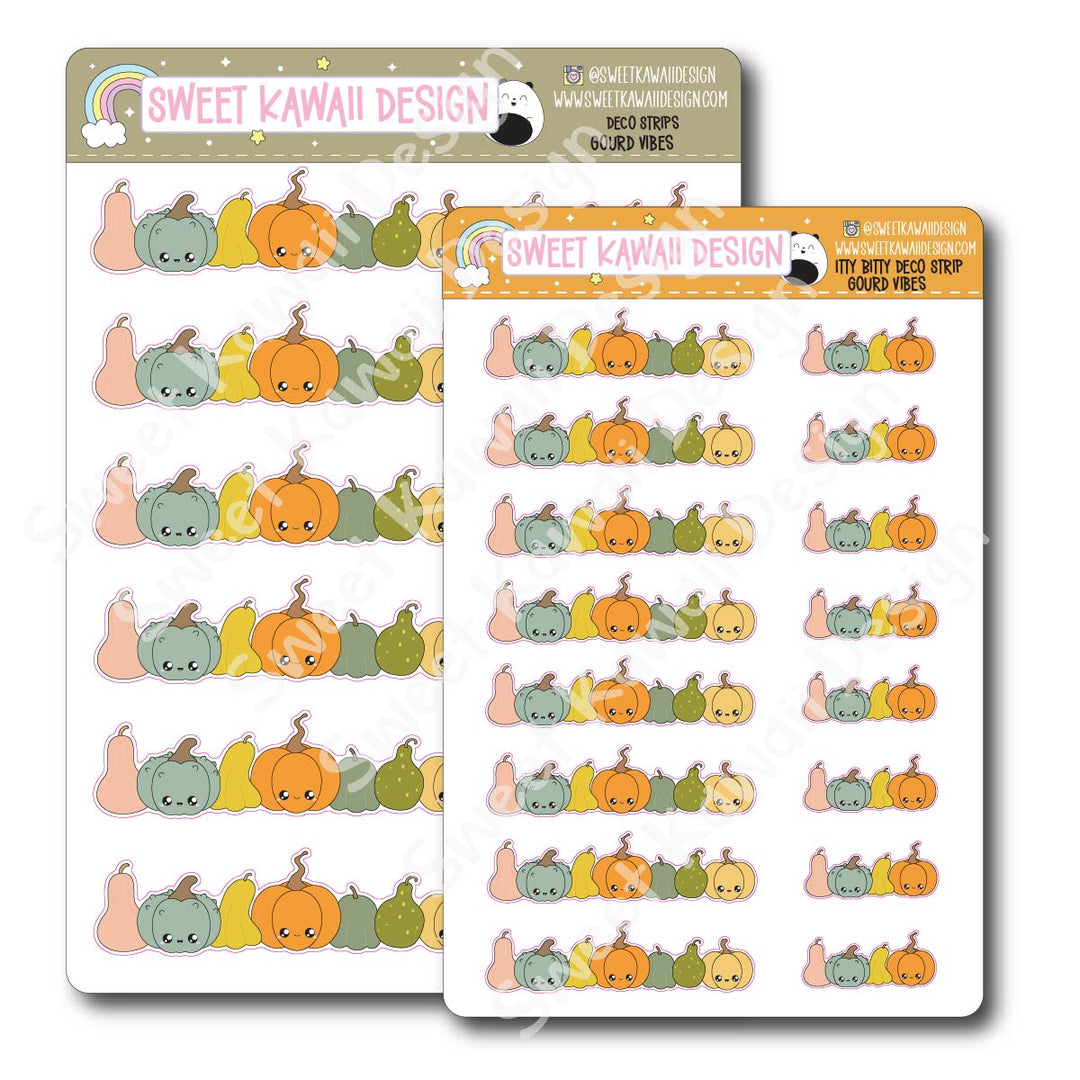 Kawaii Deco Strip Stickers (washi strip/border) - Gourd Vibes