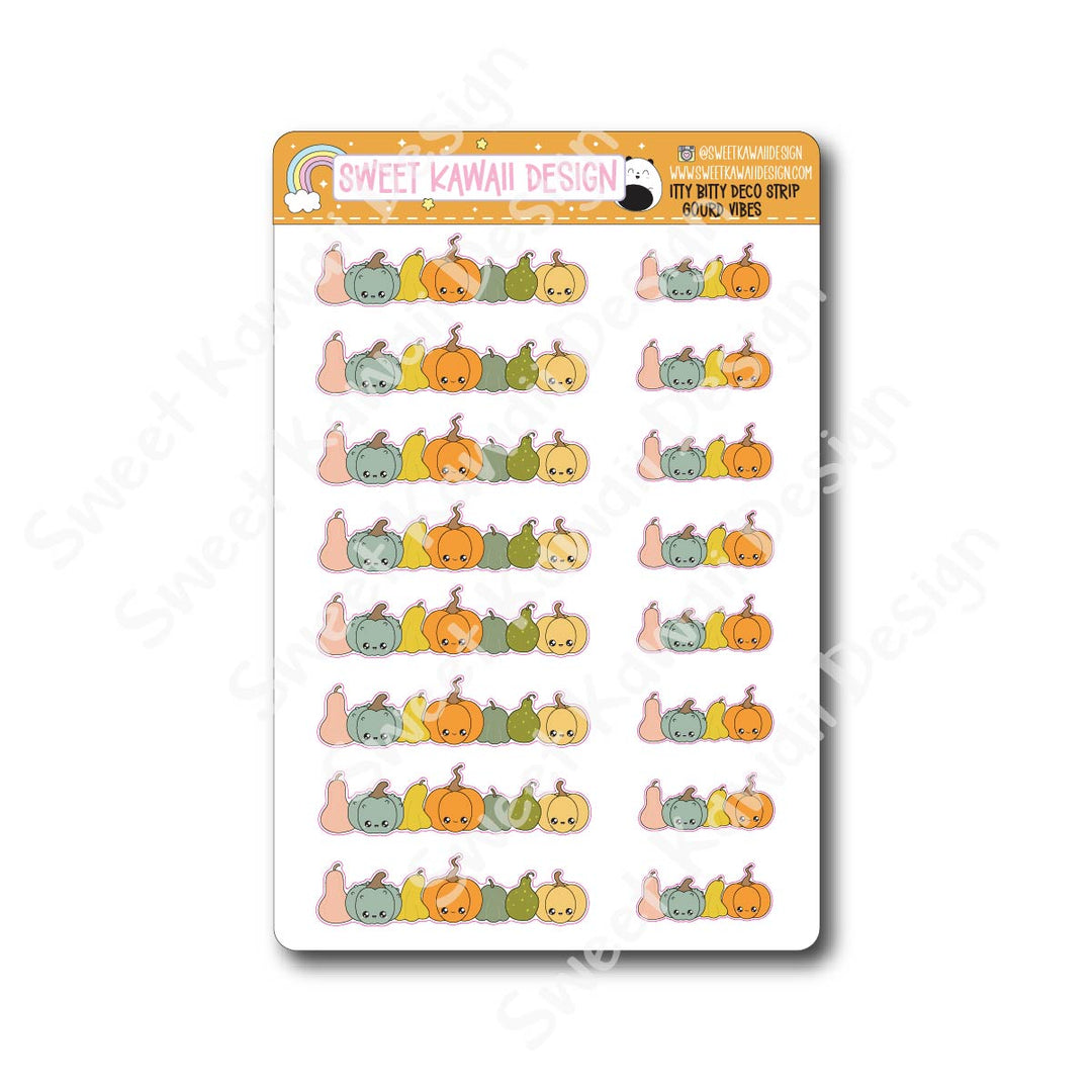 Kawaii Deco Strip Stickers (washi strip/border) - Gourd Vibes