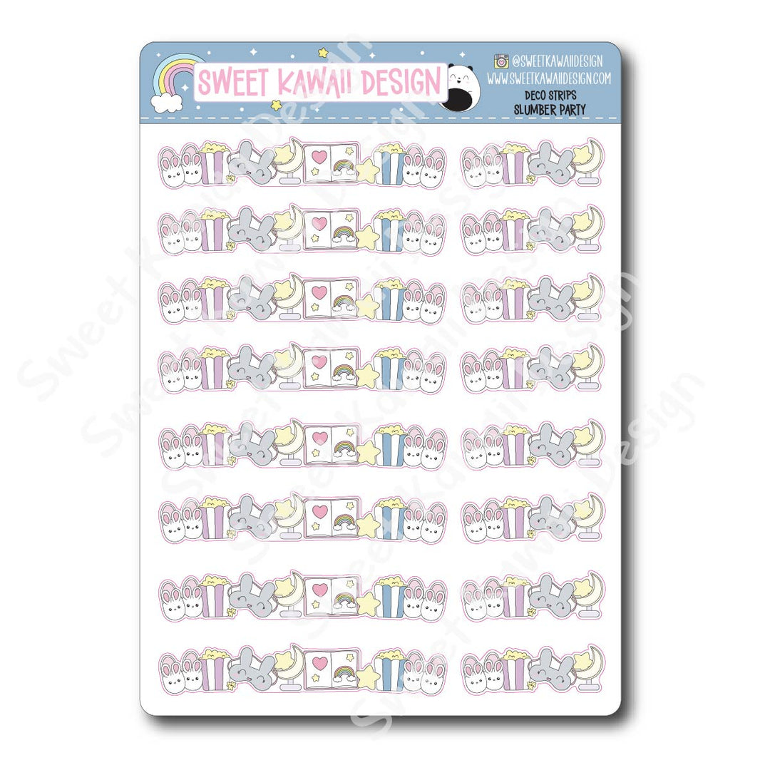 Kawaii Deco Strip Stickers (washi strip/border) - Slumber Party