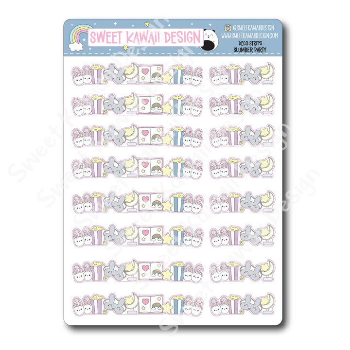 Kawaii Deco Strip Stickers (washi strip/border) - Slumber Party