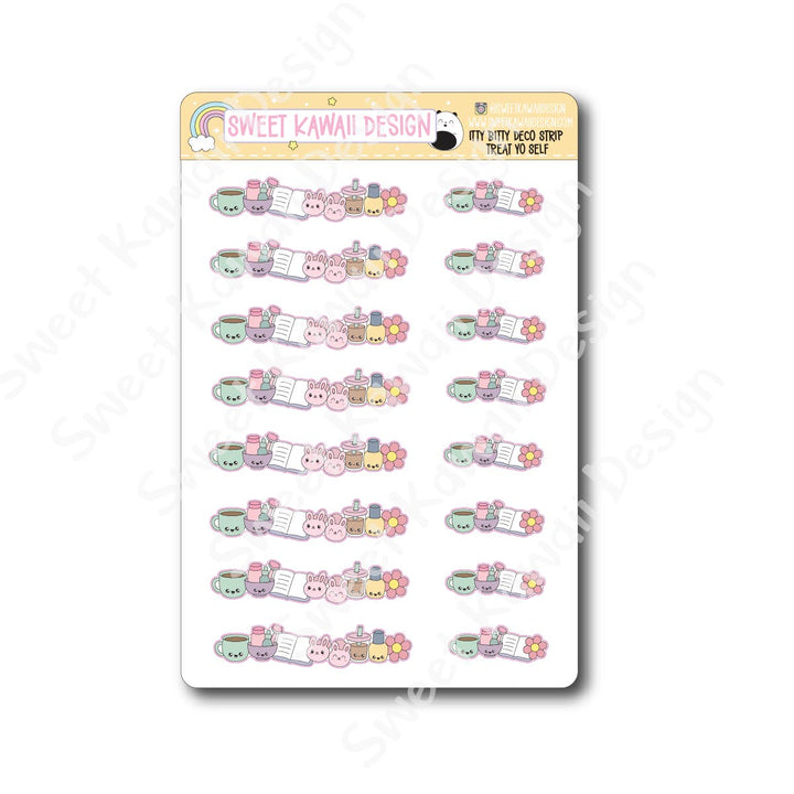 Kawaii Deco Strip Stickers (washi strip/border) -Treat Yo' Self
