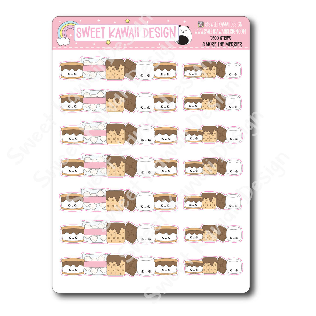 Kawaii Deco Strip Stickers (washi strip/border) - S'more the Merrier