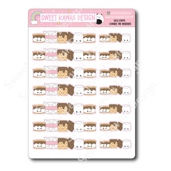 Kawaii Deco Strip Stickers (washi strip/border) - S'more the Merrier