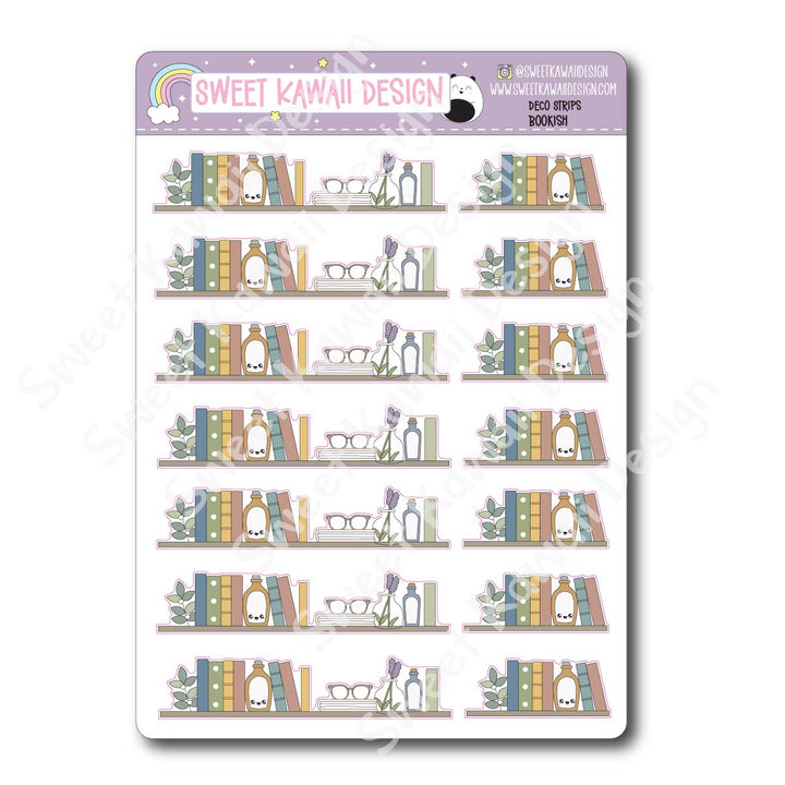 Kawaii Deco Strip Stickers (washi strip/border) - Bookish