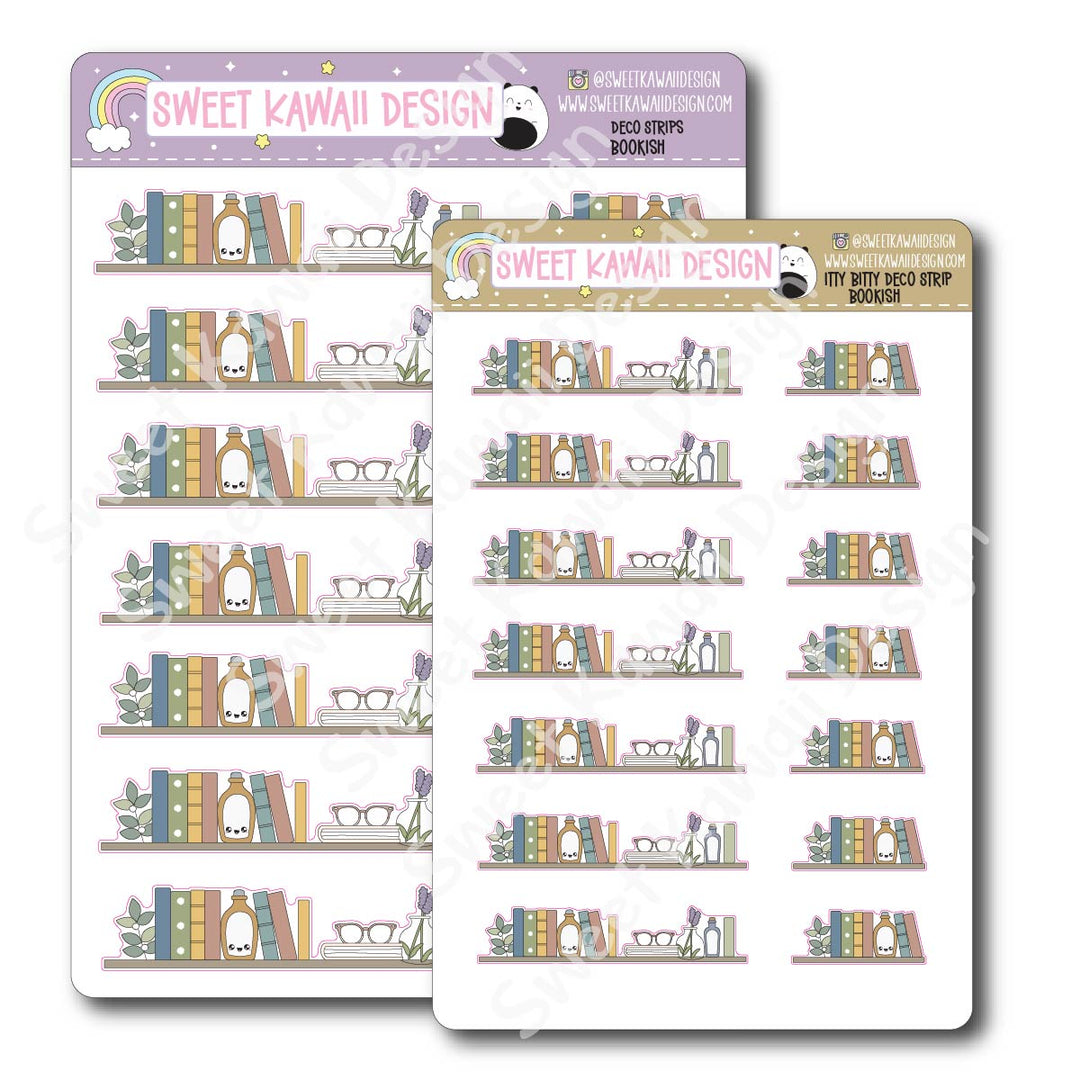Kawaii Deco Strip Stickers (washi strip/border) - Bookish