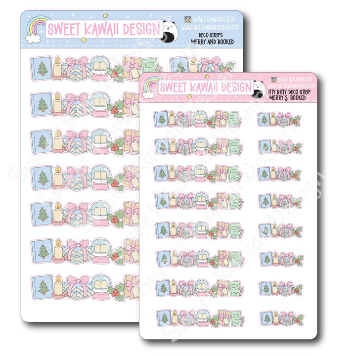 Kawaii Deco Strip Stickers (washi strip/border) - Merry and Booked