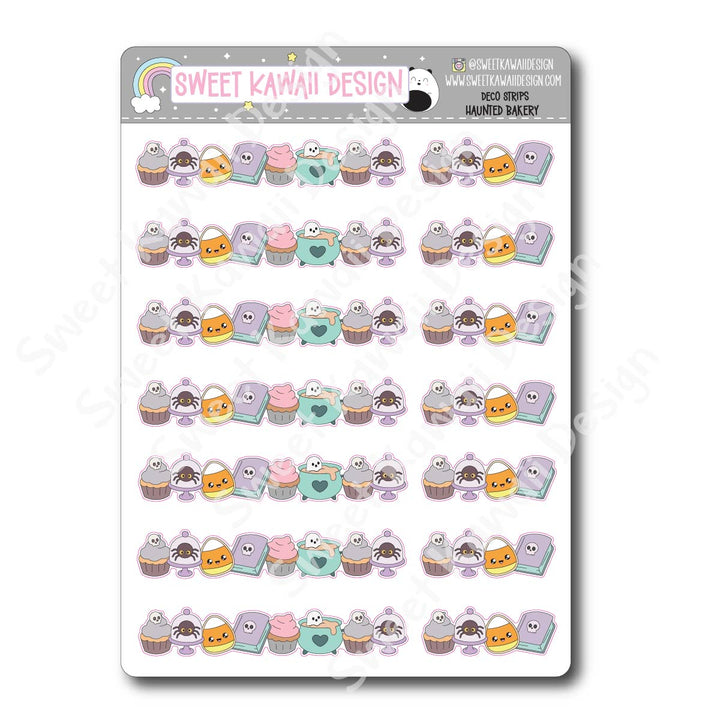 Kawaii Deco Strip Stickers (washi strip/border) - Haunted Bakery