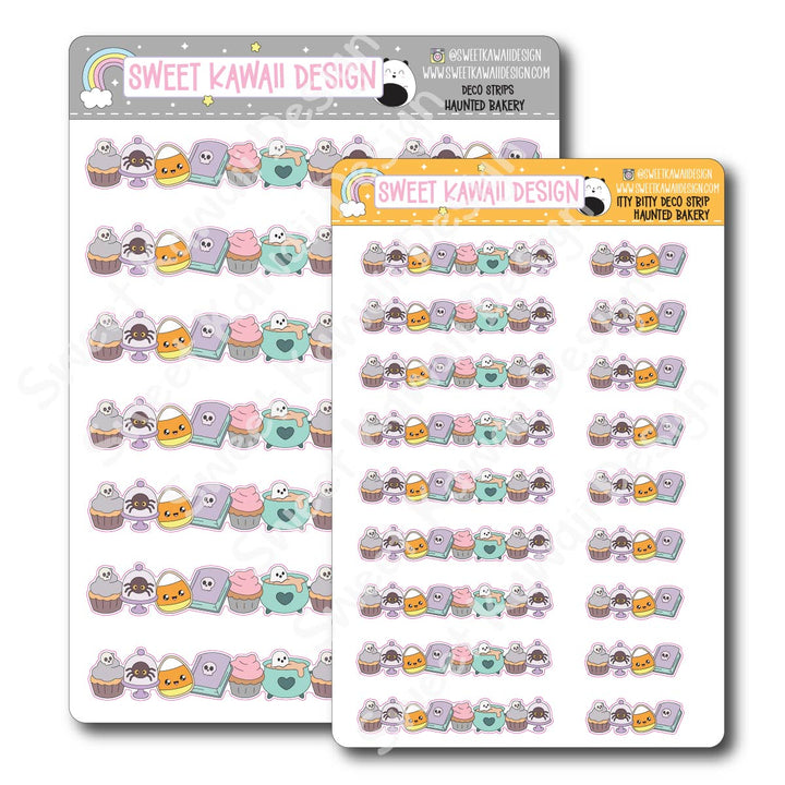 Kawaii Deco Strip Stickers (washi strip/border) - Haunted Bakery