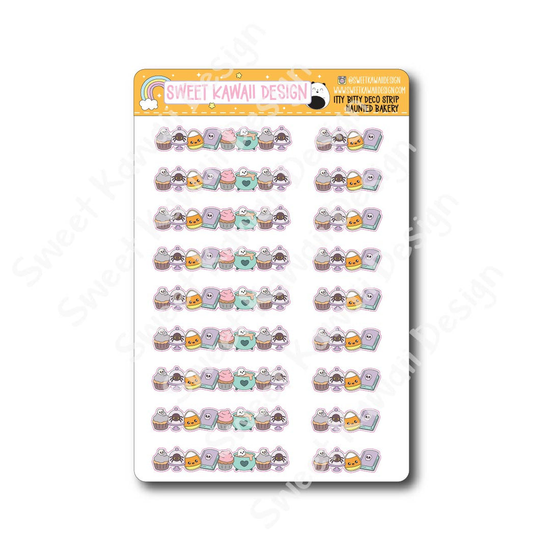 Kawaii Deco Strip Stickers (washi strip/border) - Haunted Bakery
