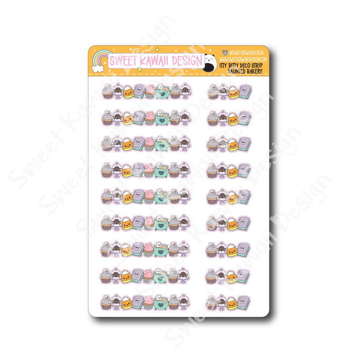 Kawaii Deco Strip Stickers (washi strip/border) - Haunted Bakery