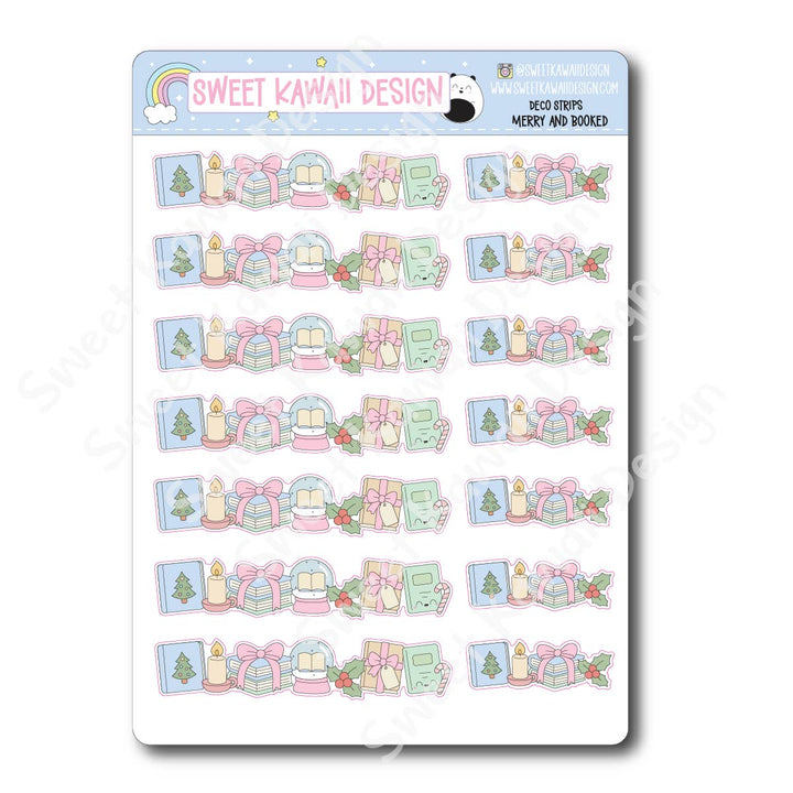 Kawaii Deco Strip Stickers (washi strip/border) - Merry and Booked