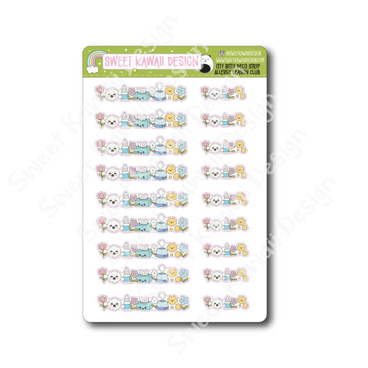 Kawaii Deco Strip Stickers (washi strip/border) - Allergy Season Club