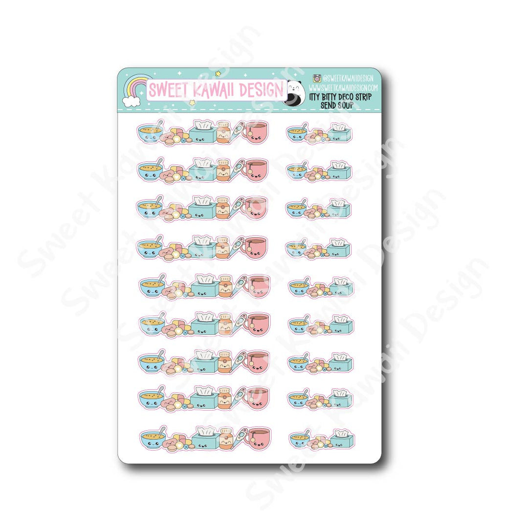Kawaii Deco Strip Stickers (washi strip/border) - Send Soup