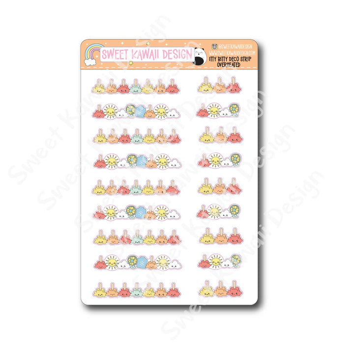 Kawaii Deco Strip Stickers (washi strip/border) - Overheated