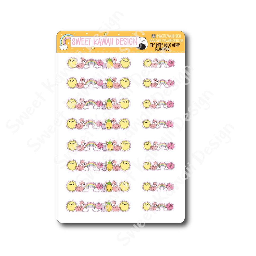 Kawaii Deco Strip Stickers (washi strip/border) - Flamingoals