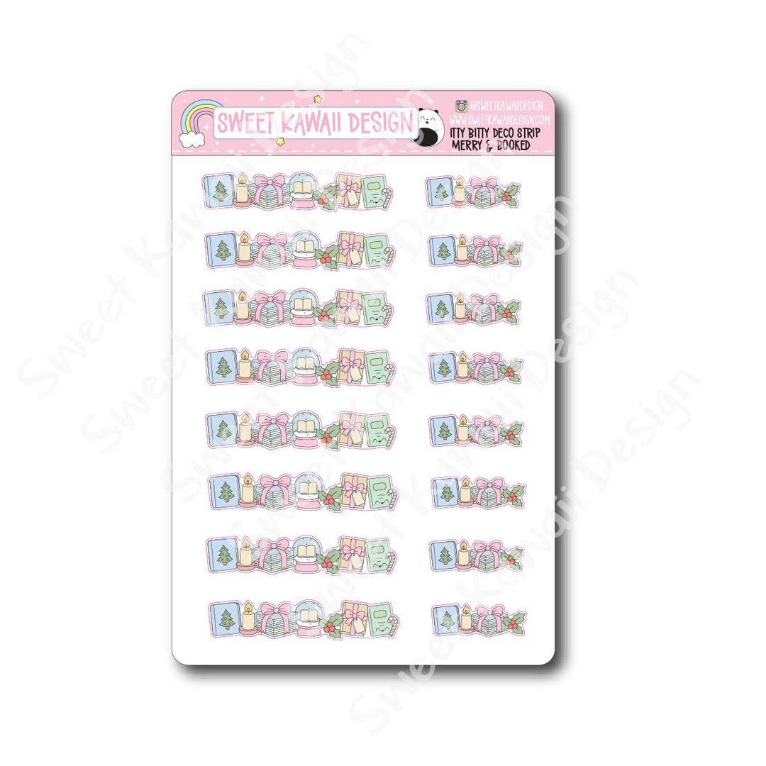 Kawaii Deco Strip Stickers (washi strip/border) - Merry and Booked