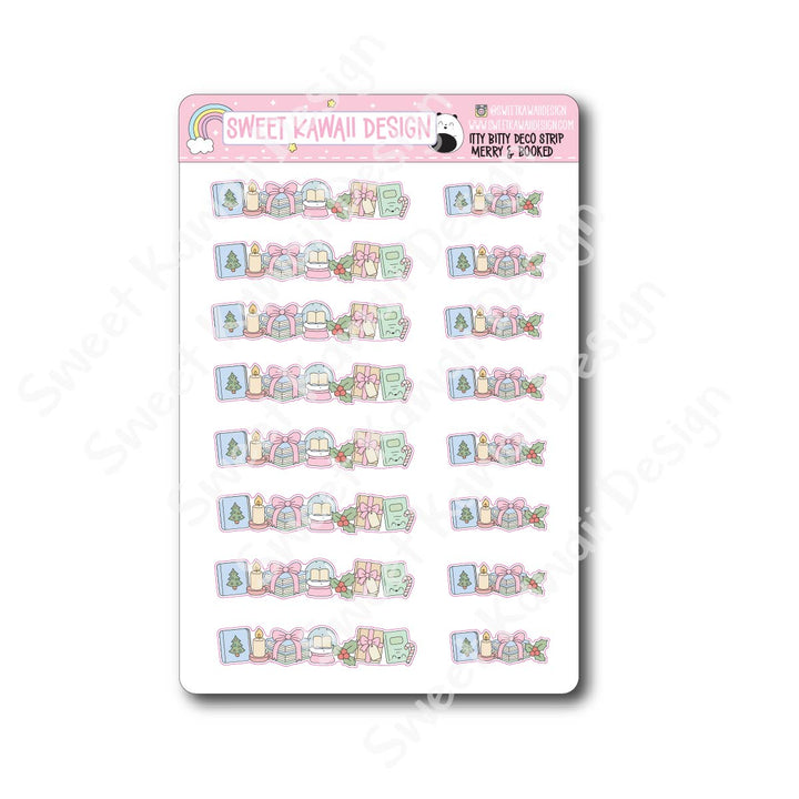 Kawaii Deco Strip Stickers (washi strip/border) - Merry and Booked