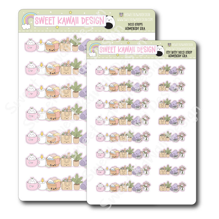 Kawaii Deco Strip Stickers (washi strip/border) - Homebody Era