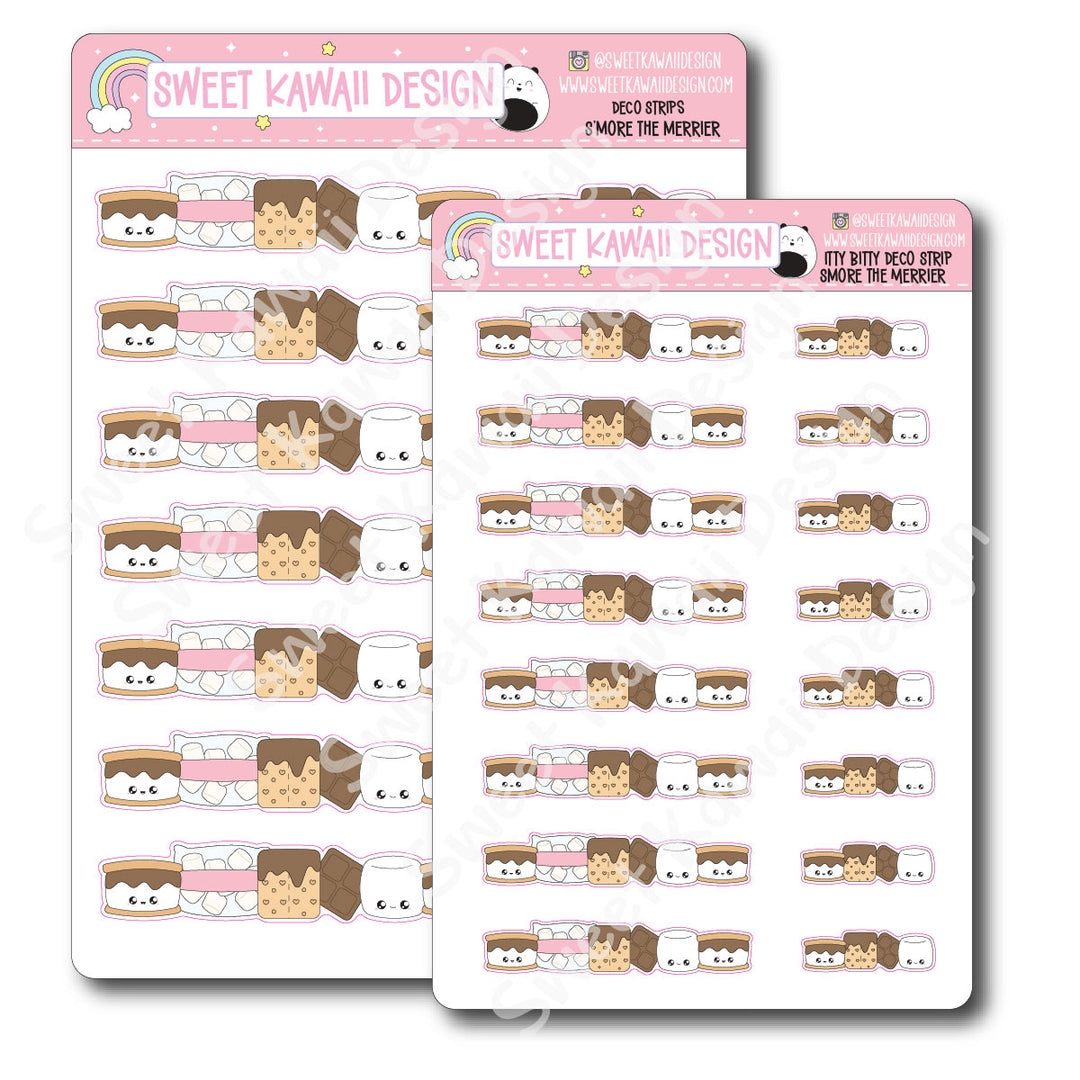 Kawaii Deco Strip Stickers (washi strip/border) - S'more the Merrier