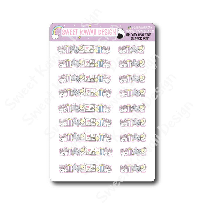 Kawaii Deco Strip Stickers (washi strip/border) - Slumber Party