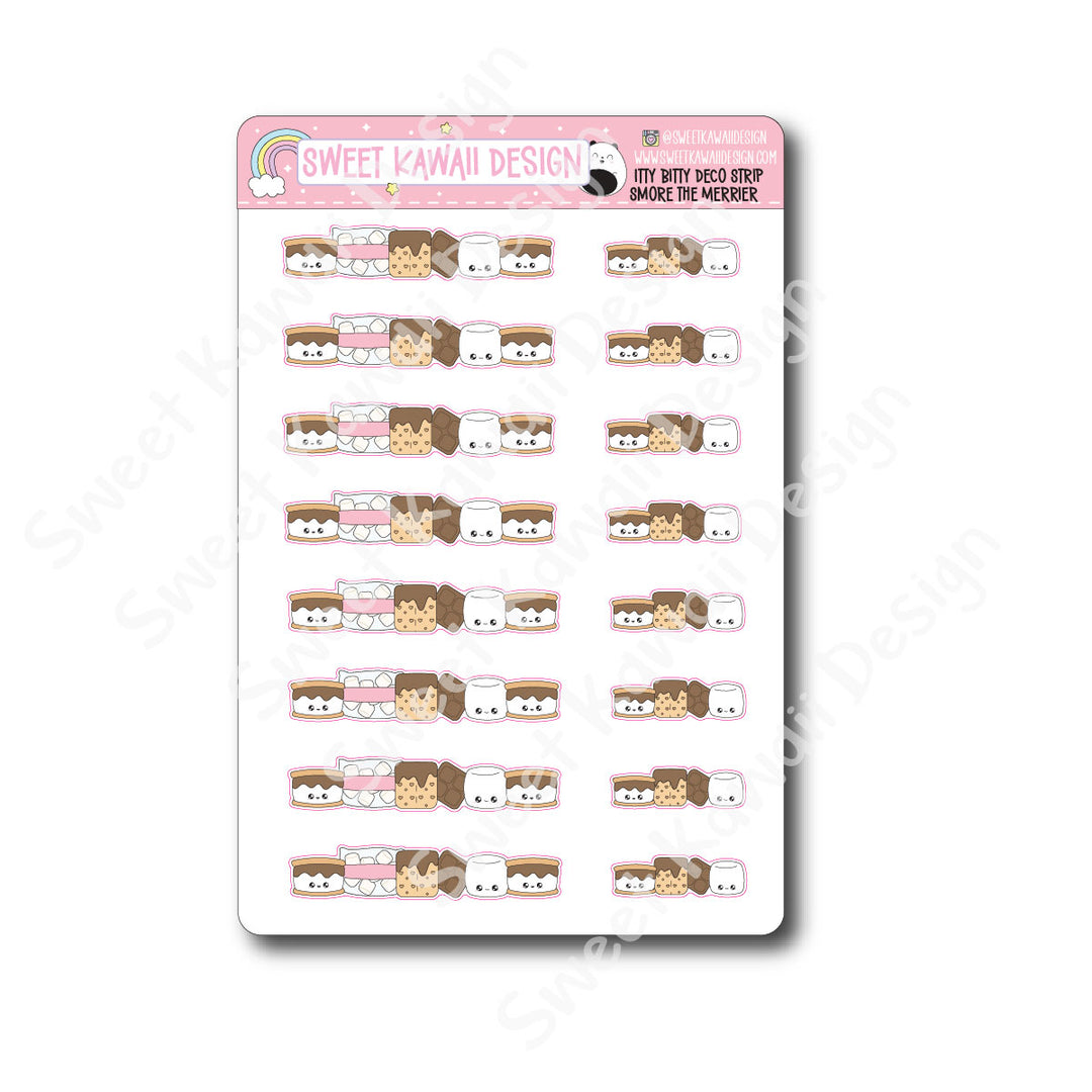 Kawaii Deco Strip Stickers (washi strip/border) - S'more the Merrier