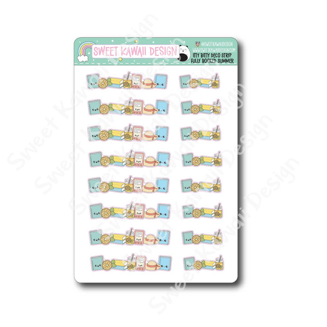 Kawaii Deco Strip Stickers (washi strip/border) - Fully Booked Summer