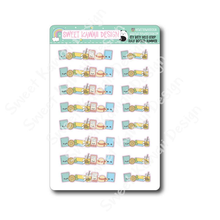 Kawaii Deco Strip Stickers (washi strip/border) - Fully Booked Summer