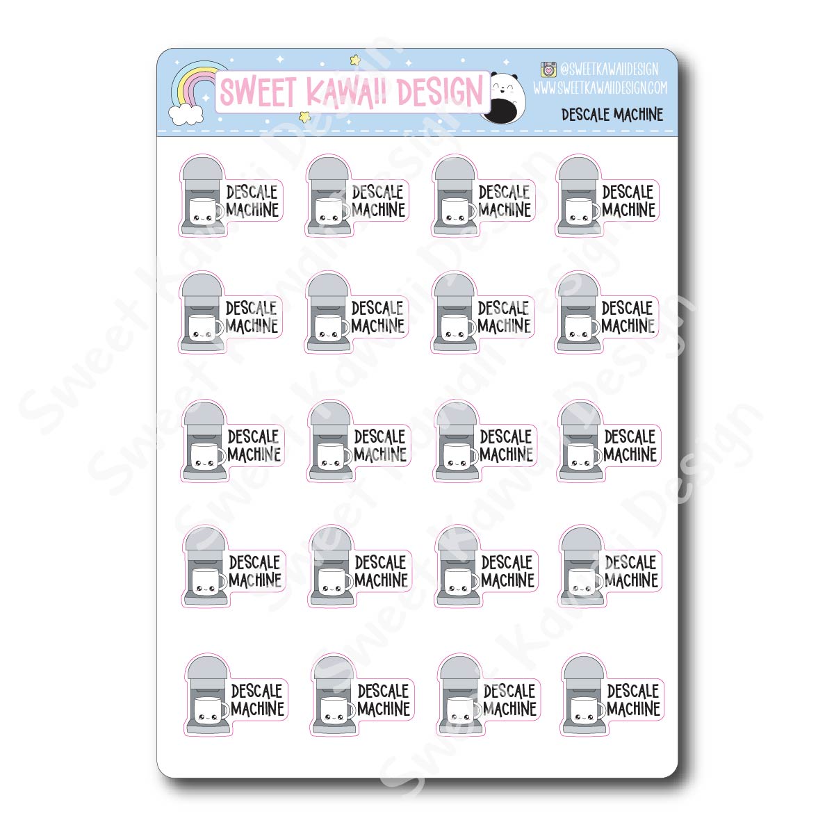 Kawaii Descale Machine Stickers