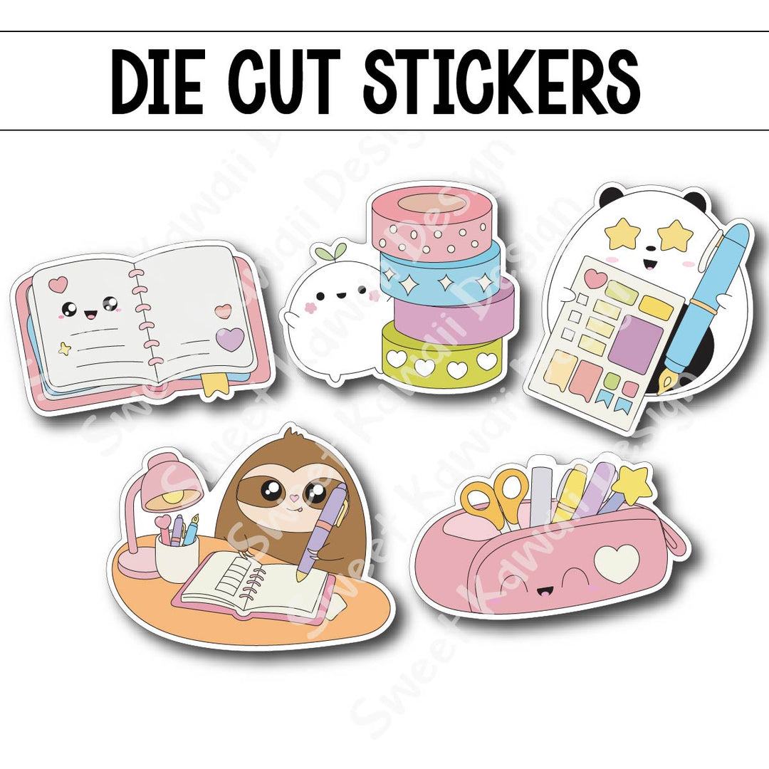 Kawaii Fresh Pages Die Diecut Sticker Set
