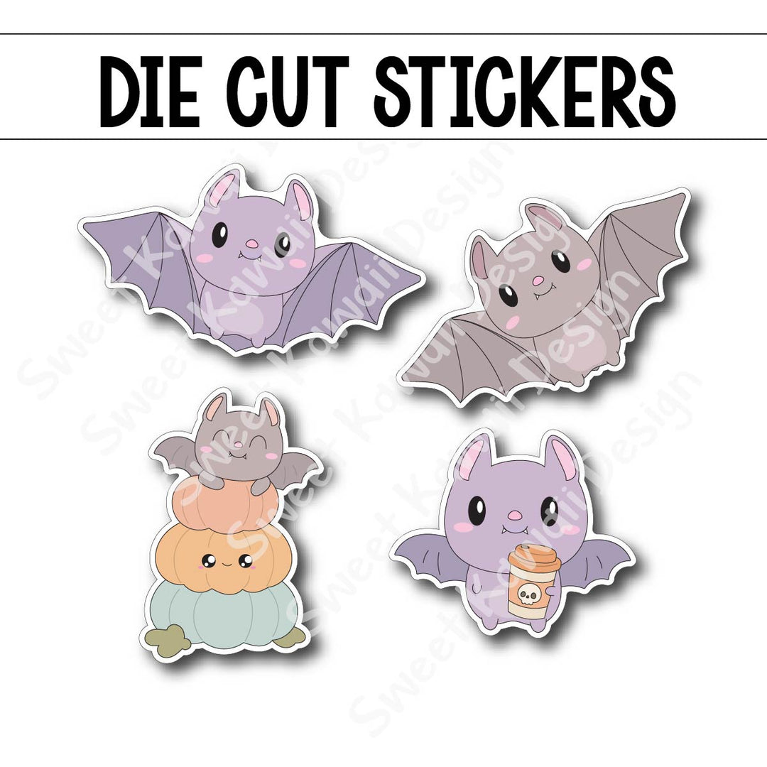 Kawaii Fricken Bats Die Diecut Sticker Set
