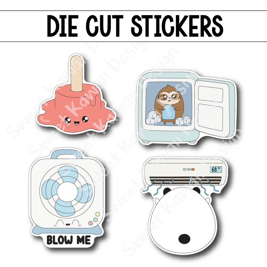 Kawaii Overheated Diecut Sticker Set
