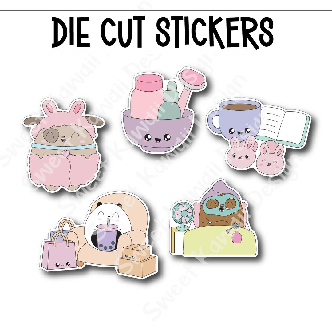 Kawaii Treat Yo' Self Die Diecut Sticker Set