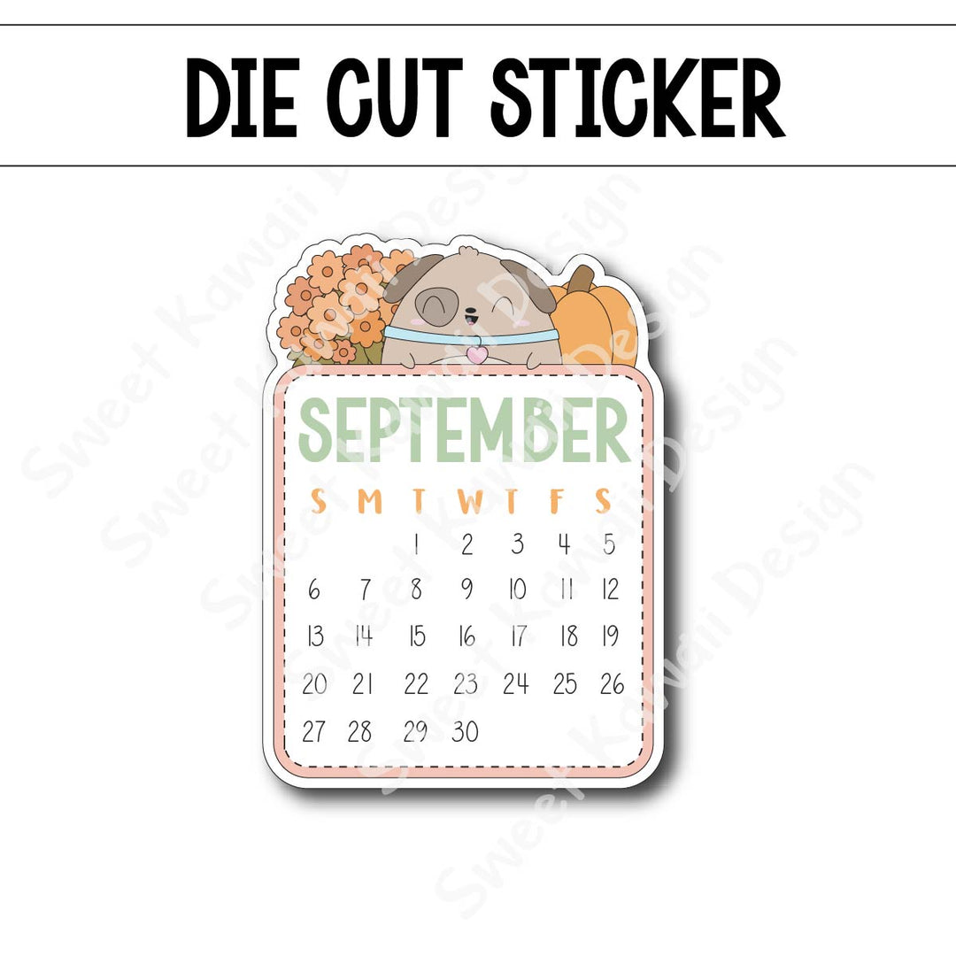 September 2026 Monthly Die Cut Sticker