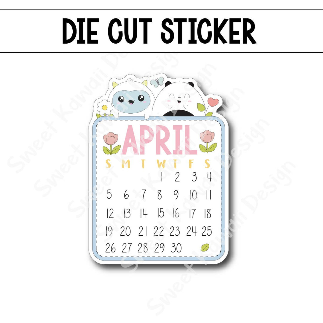 April 2026 Monthly Die Cut Sticker