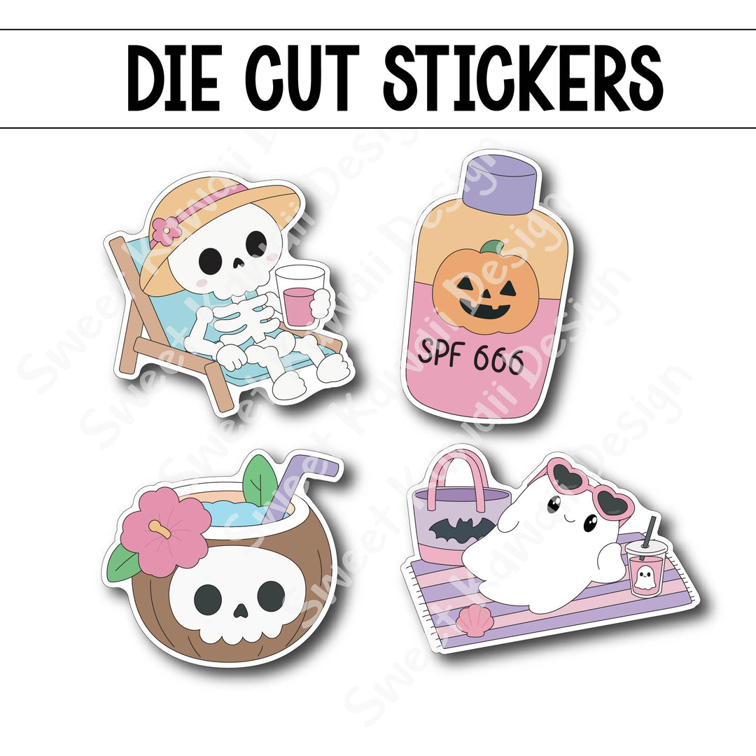 Kawaii Summerween Diecut Sticker Set