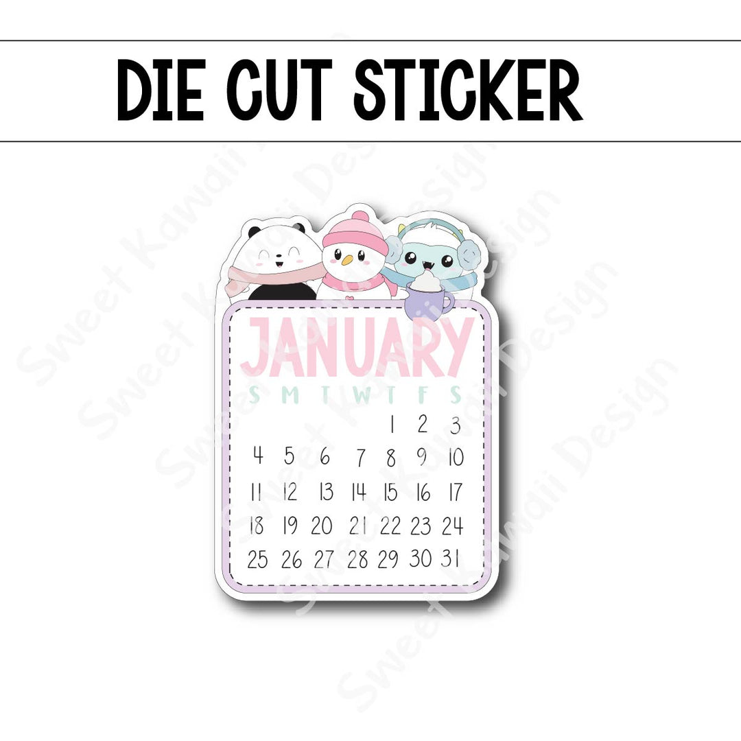 January 2026 Monthly Die Cut Sticker