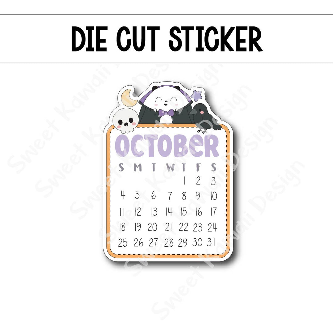 October 2026 Monthly Die Cut Sticker