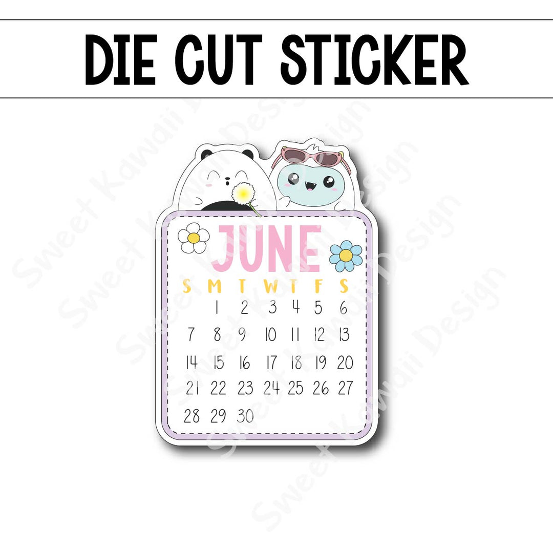 June 2026 Monthly Die Cut Sticker