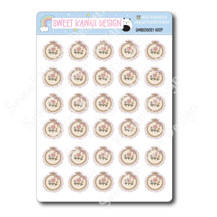 Kawaii Embroidery Hoop Stickers