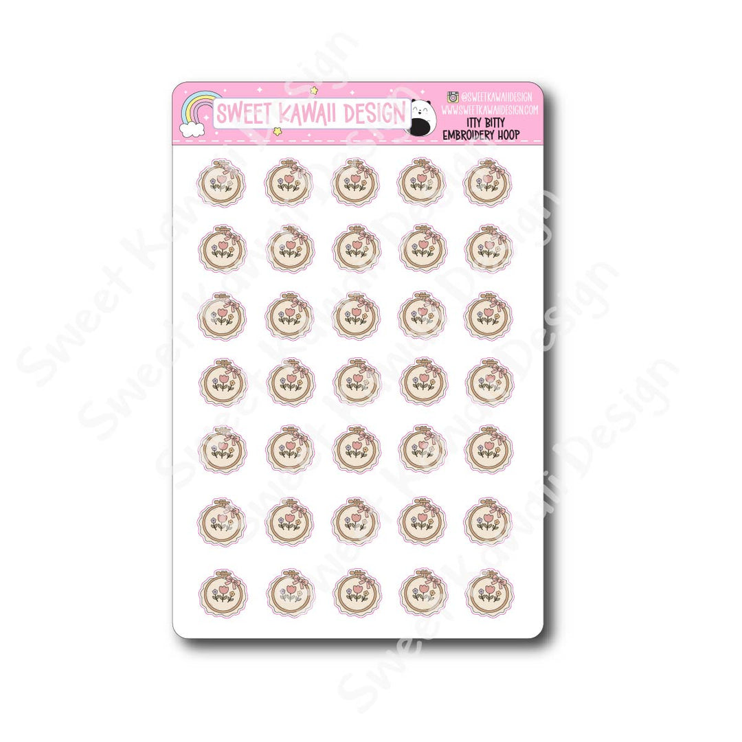 Kawaii Embroidery Hoop Stickers
